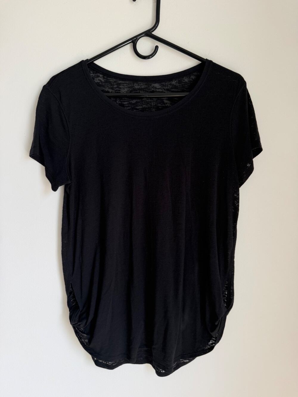 Lululemon Round Two Tee Burnout Womens Gathered Sides Shear T Shirt